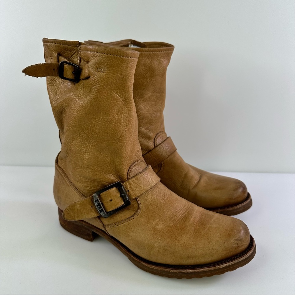 Frye Veronica Short Bootie Women's Boots Leather Whiskey 76509 Size 8.5